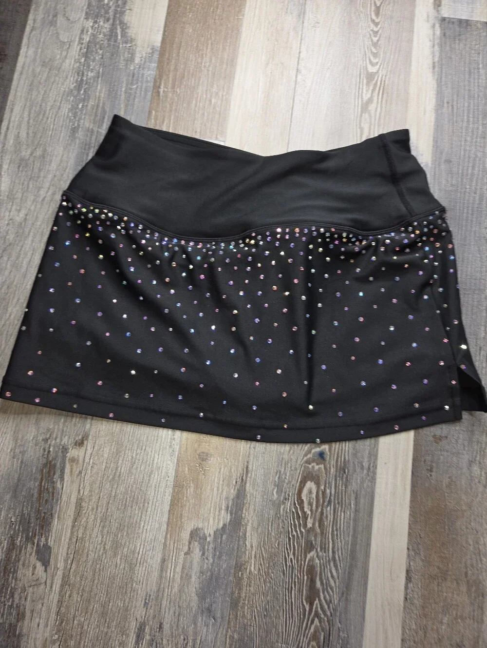 Rebel Athletic Adult Small Black Rhinestone Skirt Skort